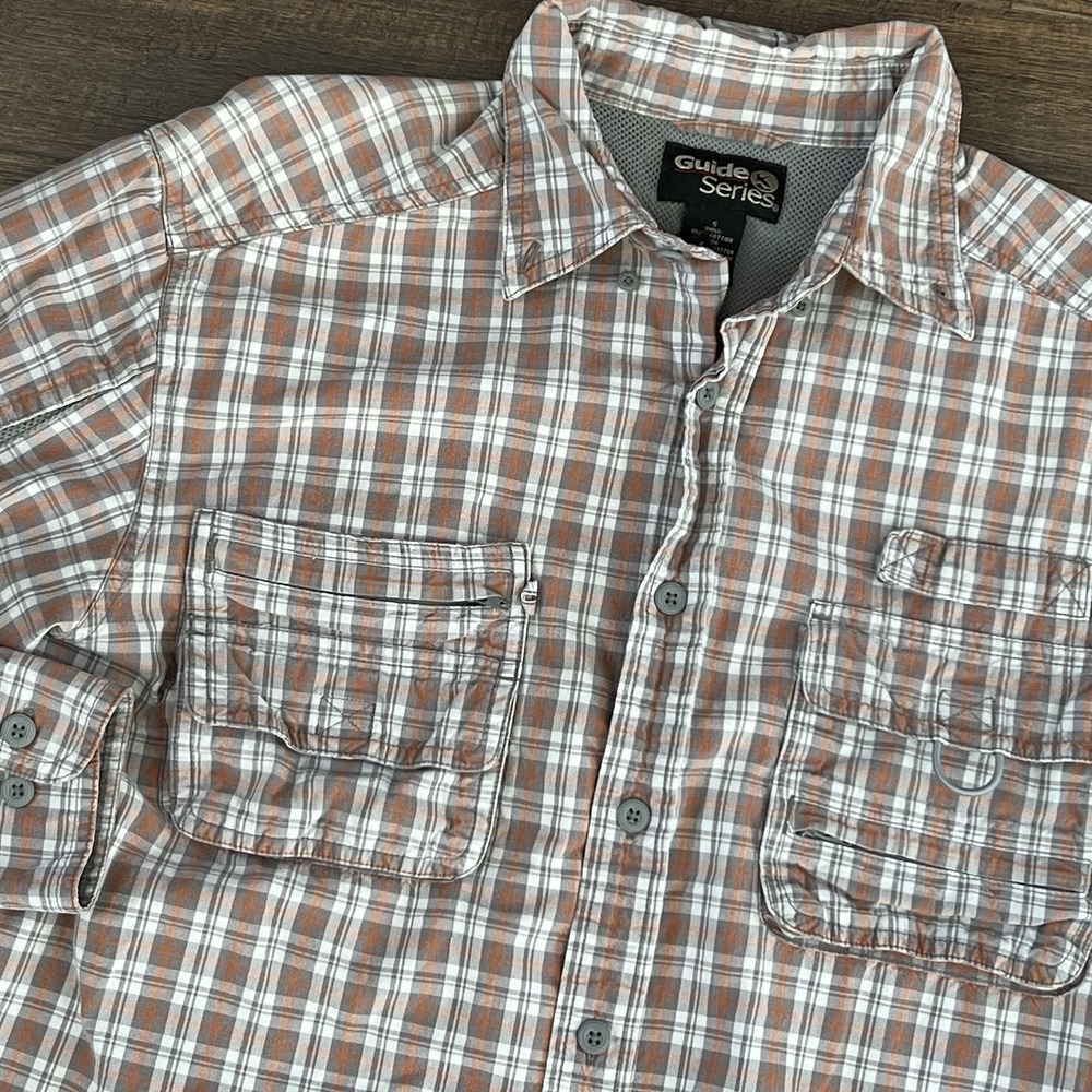 Guide Series Shirt Mens S Plaid Button Up Sleeve Gorpcore‎ Outdoor Vented Hiking